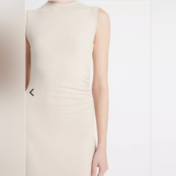 VINCE Sleveless Knit Dress Ecru Tan Sz XL NEW - Picture 2 of 7